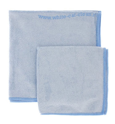 Компания «Здоровая уборка»: Набор из двух голубых универсальных салфеток из микрофибры для ванных комнат L100801 (размеры: 30х30 см, 40х40 см)